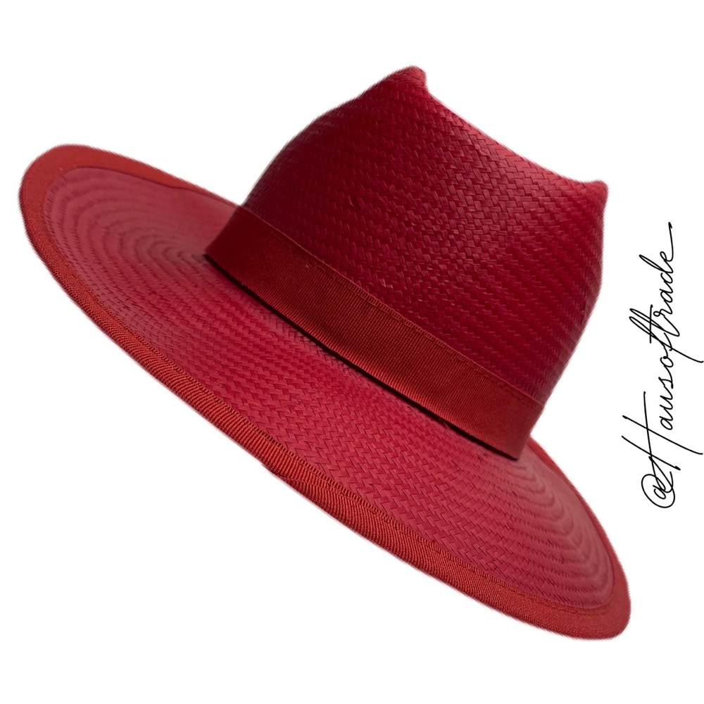 MAXMARA Weekend Rolle Red Straw Ribbon Hat